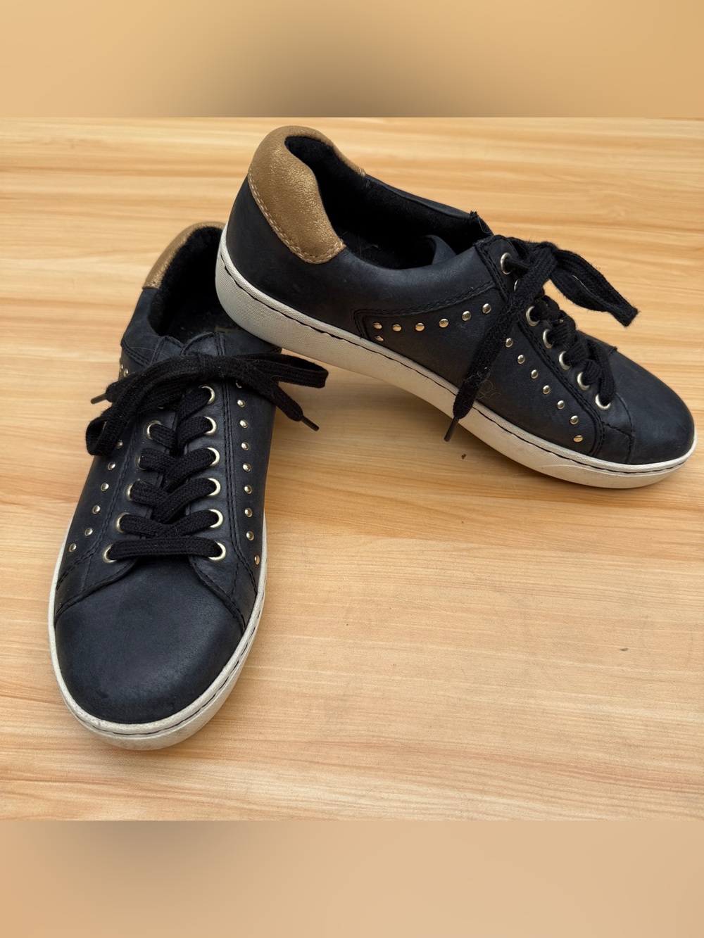Born Black with Gold Studded Sneakers Women’s Size 7